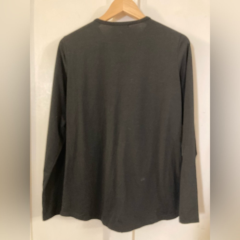 Ouges Black Quarter Button Up Long Sleeve Popover… - image 4